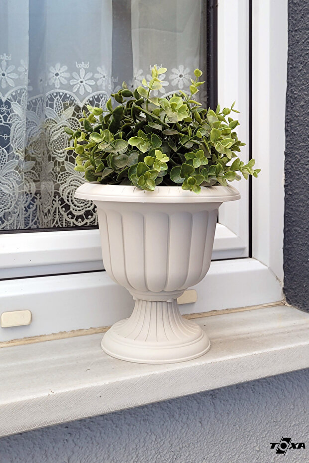 2 Adet Nergis Saksı 19cm Ayaklı Plastik Deliksiz Çiçek Saksısı - 7