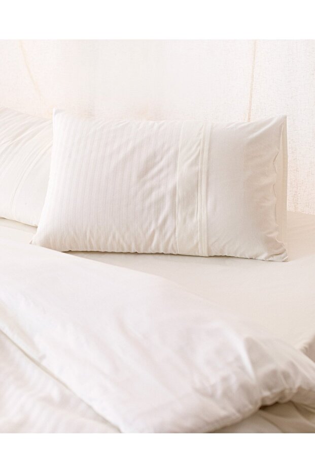 Adrien Einzelbettbezug-Set mit Streifen - Ecru - 2