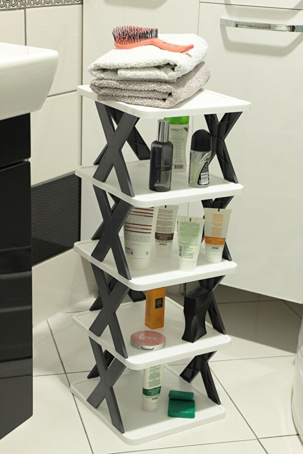 X Raf Organizer Ayakkabılık Banyo Rafı Mutfak Rafı Oyuncak Rafı Pratik Düzenleyici Yeşil Sar - 4