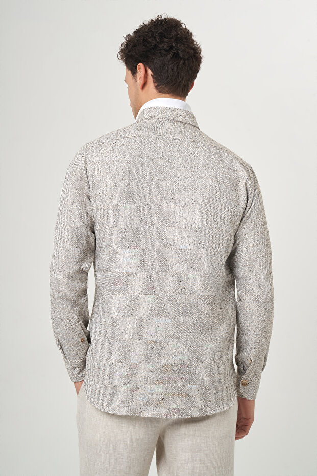 Regular Fit Uzun Kollu Kahve Flanel Erkek Gömlek - 2