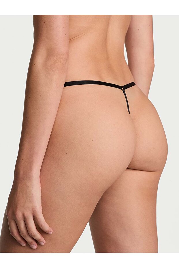 Gül Dantelli Ayarlanabilir V-String Külot - 2