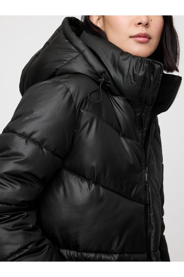 Kadın Siyah ColdControl Puffer Mont - 3