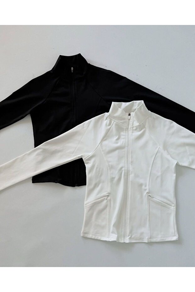 Rover Basic Slim Fit Fermuarlı Bluz - 5