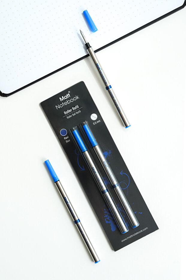 2'li Roller Kalem Refil Yedeği 0.5 mm Mavi R05 - 1