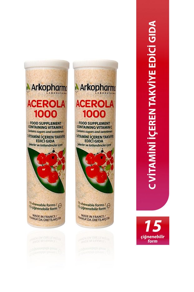 Azinc acerola 1000 vitamin c supplement, 30 chewable tablets
