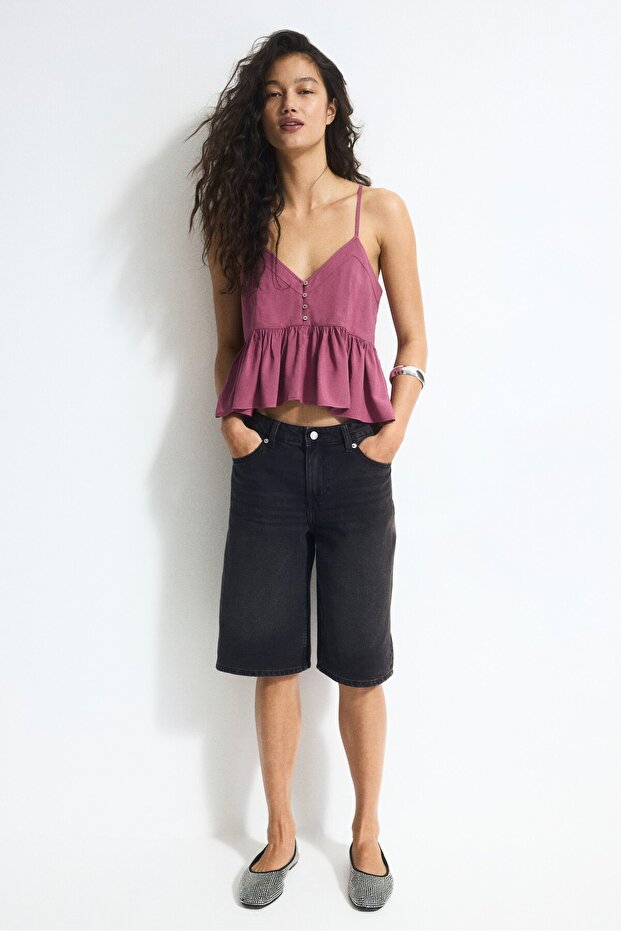 Bermuda Regular Kot Şort - 3