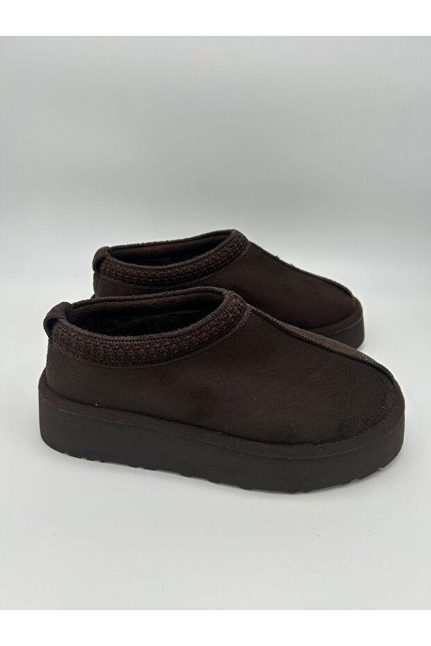 ULTRAMİNİ SABO KALIN TABANLI SÜET KÜRKLÜ KADIN BOT - 5