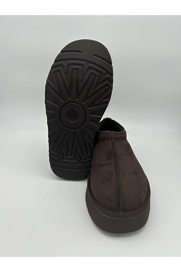 ULTRAMİNİ SABO KALIN TABANLI SÜET KÜRKLÜ KADIN BOT - 6