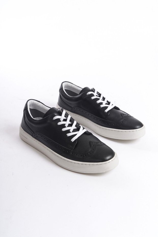 Genuine Leather Men's Sports Shoes & Sneakers Black-Mbkry013-S