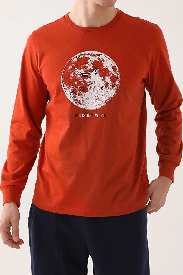 Μακρυμάνικο Σετ Πιτζάμες Moons Brown - 4