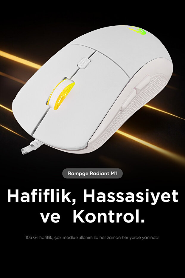 Radiant M1 Rgb Makrolu 12800 Dpi E-spor Örgü Kablo Profesyonel Gaming Mouse Oyuncu Mouse - 6
