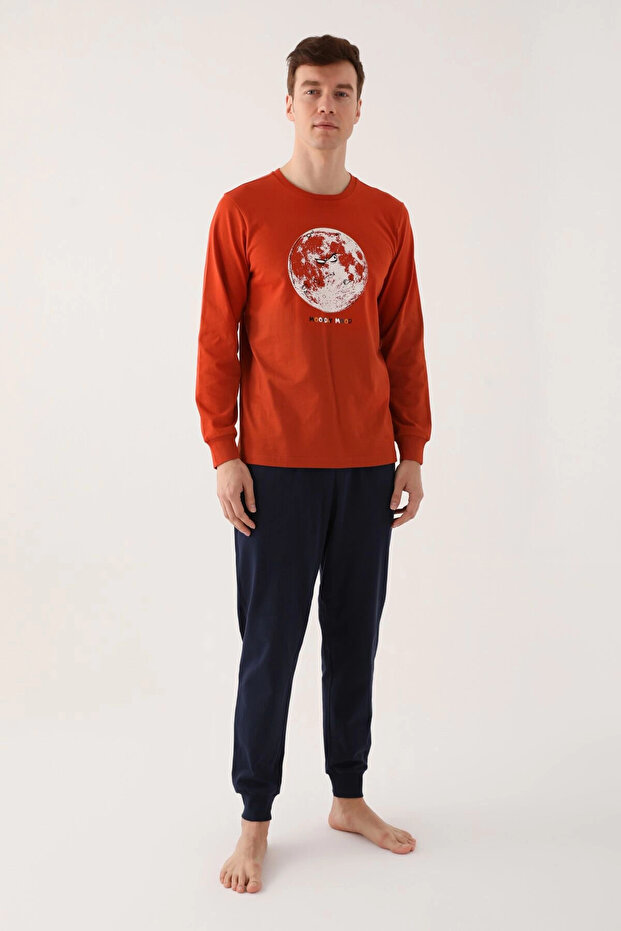 Μακρυμάνικο Σετ Πιτζάμες Moons Brown - 2