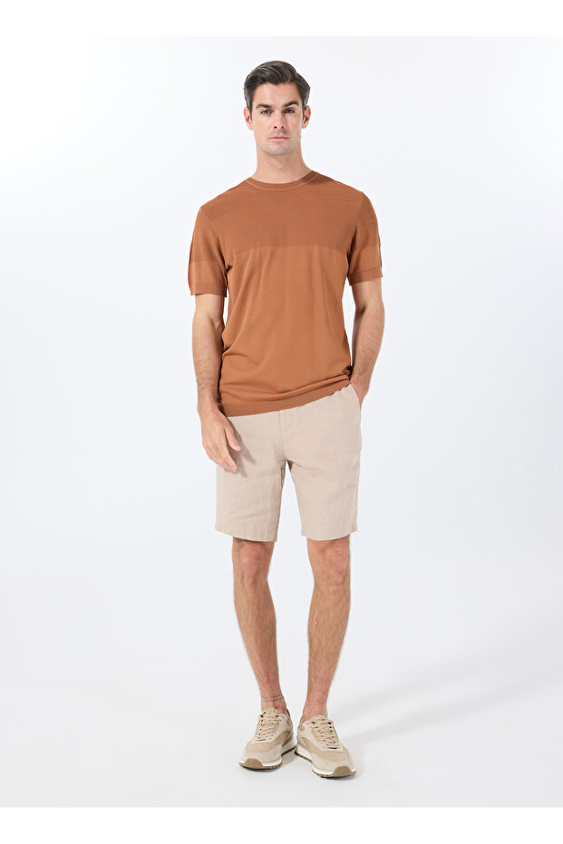 Normal Bel Basic Bej Erkek Bermuda Şort F5SM-SHT 2016 - 1