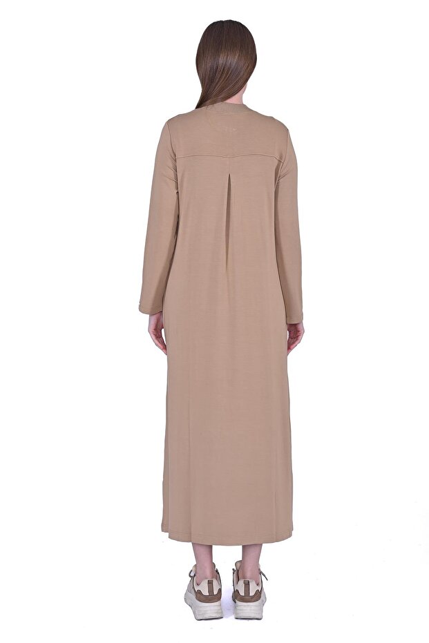 Taşlı Eşortman Elbise CAMEL - 3