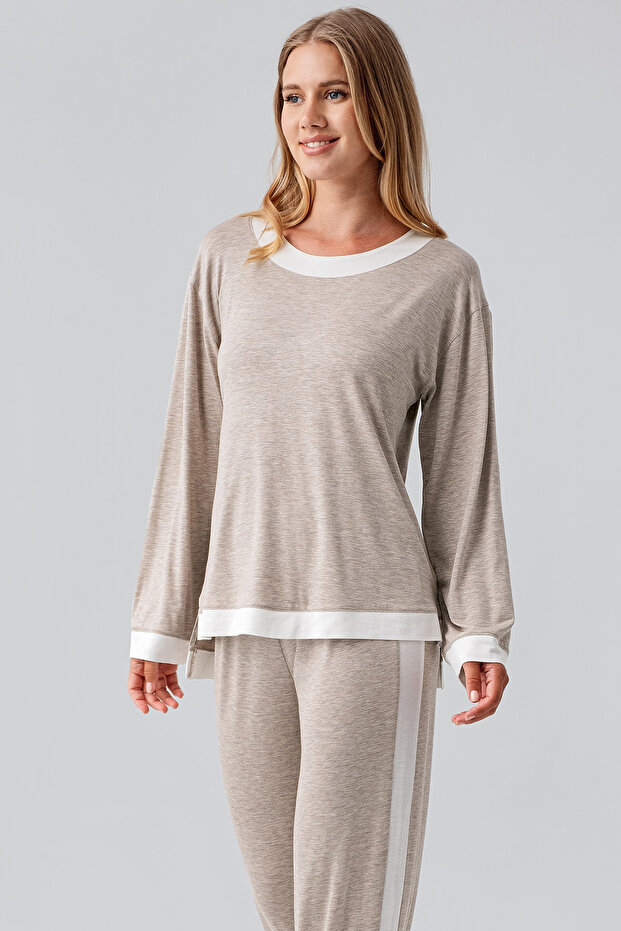 Μακρυμάνικο Σετ Πιτζάμες Basic Stretchy Viscose - 4