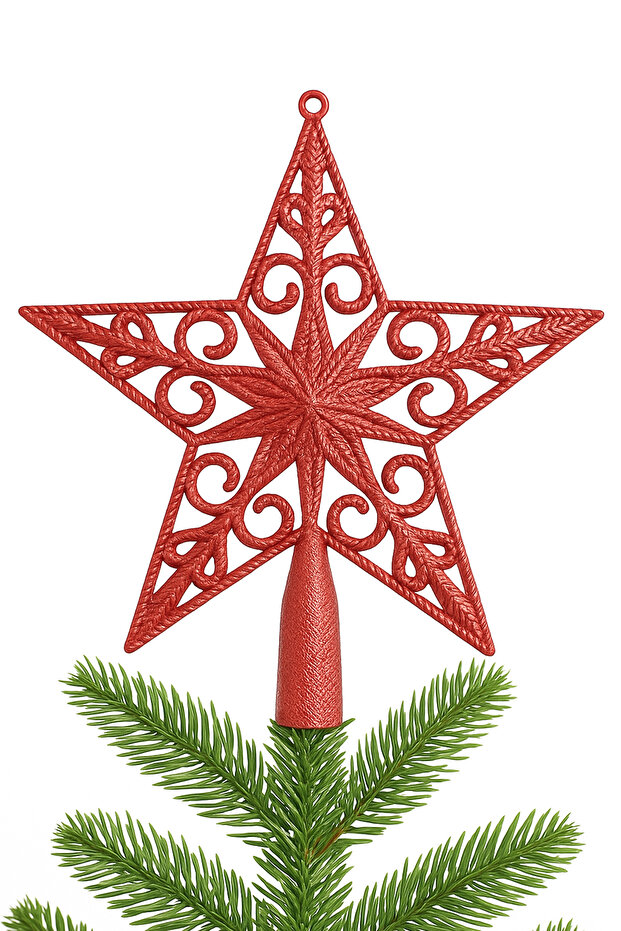 Christmas Pine Tree Ornament Pine Toppers Luxury Red
