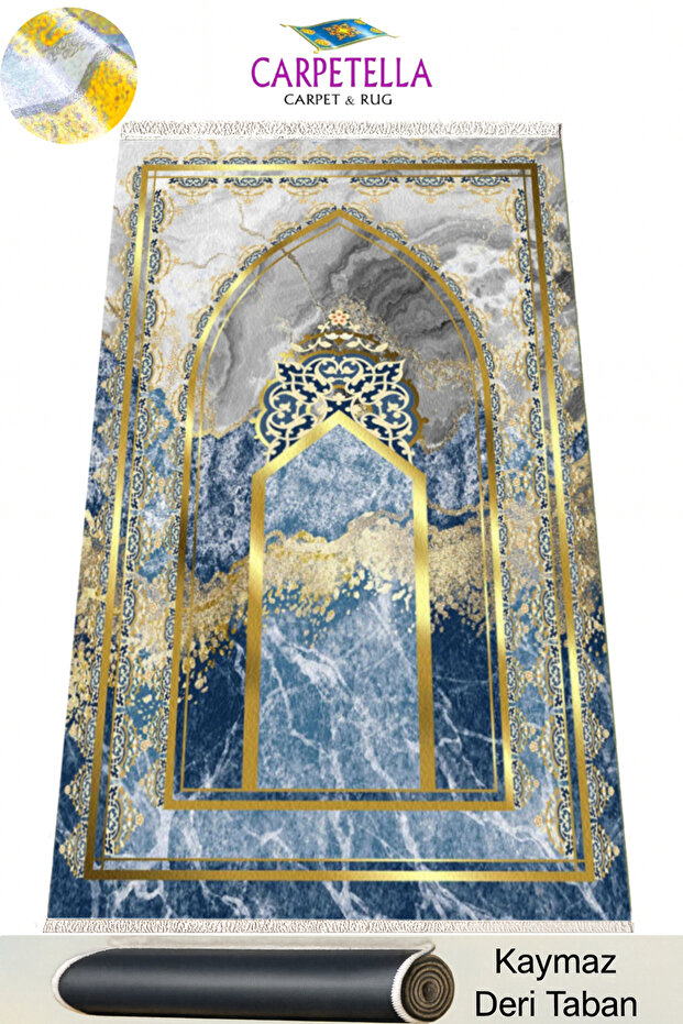 Luxury Velvet Prayer Rug Soft Non-Slip Prayer Mat