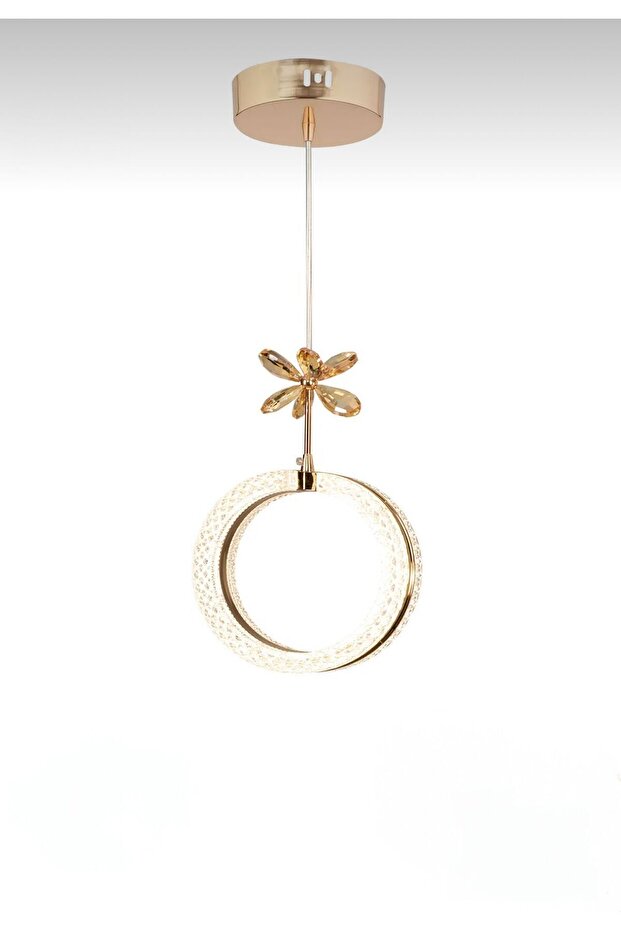 ALYA TEKLI Model Gold 3 Renk Modu Ledli Modern Mutfak Oturma Odası Sarkıt Avize - 2