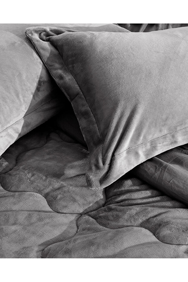 Kaira Doppelbett-Bettdeckenset - Anthrazit - 8