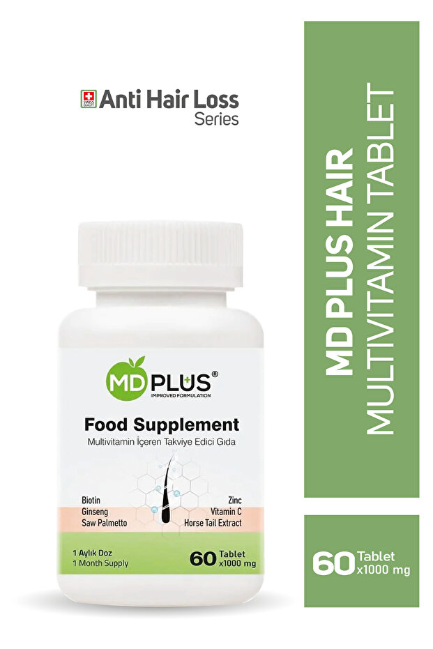 Hair Multivitamin 60 Tablet (Saw Palmetto, Ginseng, Horsetail, Nettle, Zinc, Millet Seed, Biotin) - 1