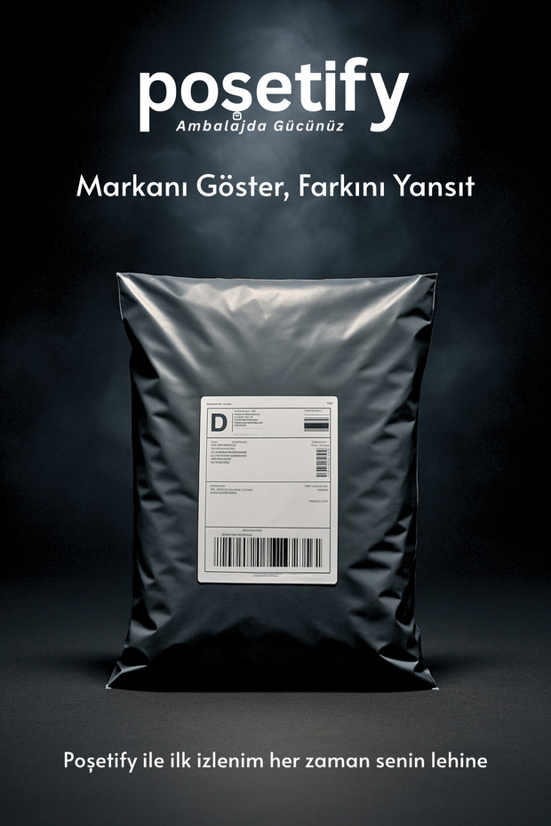 200 Adet Cepsiz Kargo Poşeti 30x37+5 cm | Gri Renk Yapışkan Bantlı Gönderi Zarfı | E-Ticaret Poşeti - 3