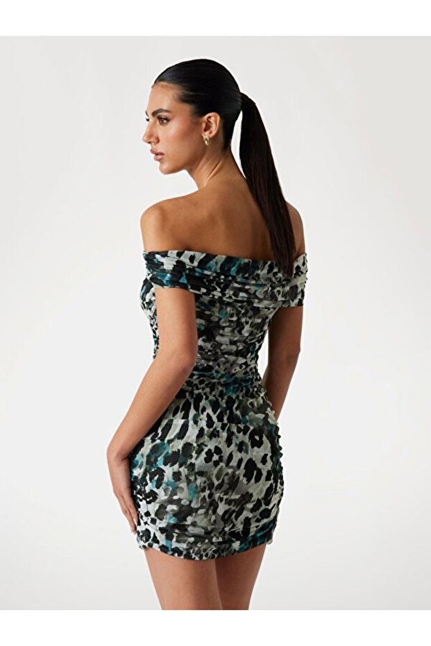 Off Shoulder Kadın Elbise - 3