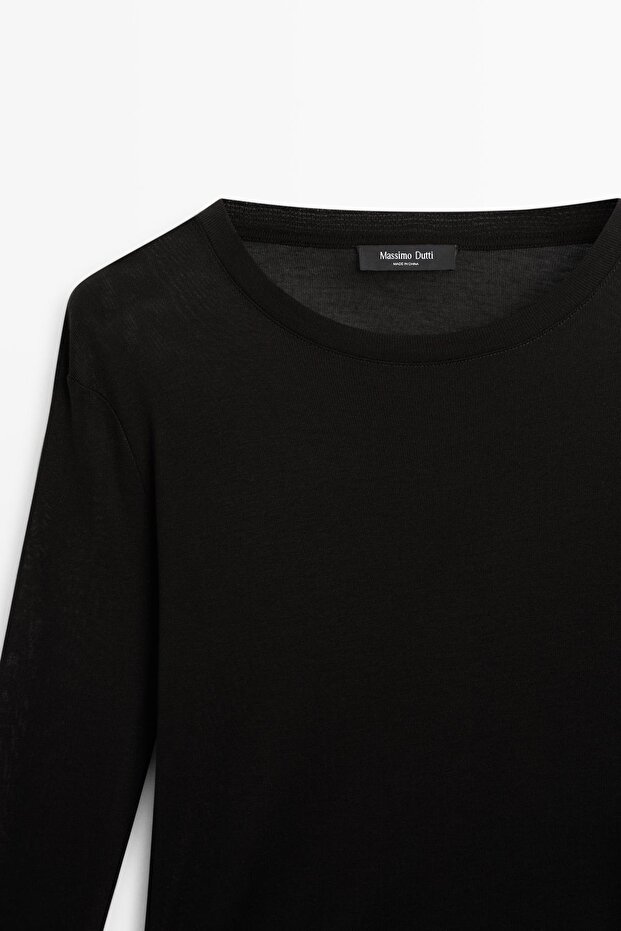 Uzun kollu hafif regular fit t-shirt - 6