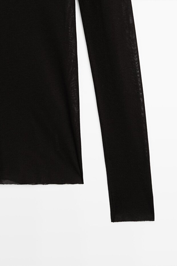 Uzun kollu hafif regular fit t-shirt - 7