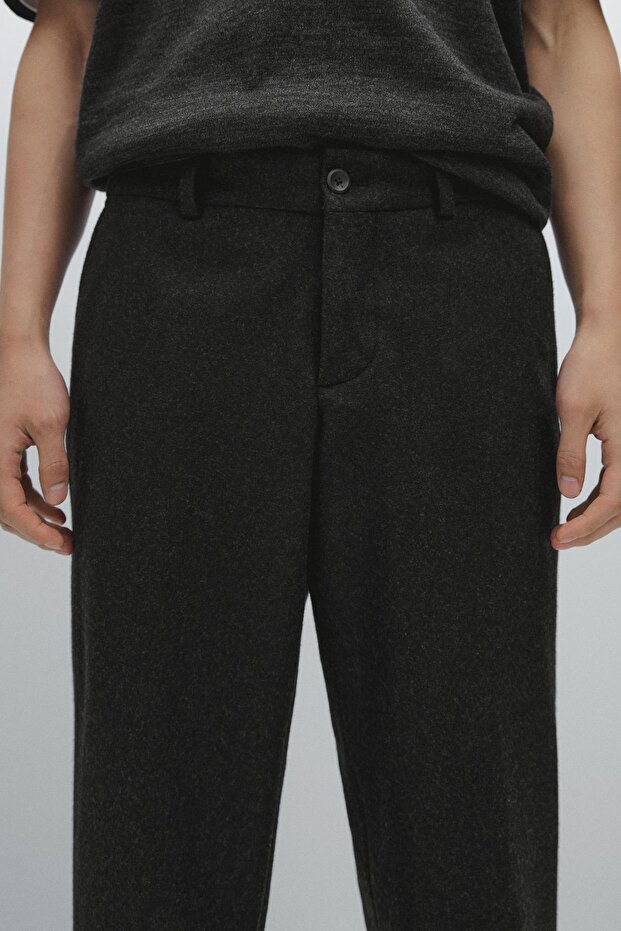Yün karışımlı klasik pantolon - 4