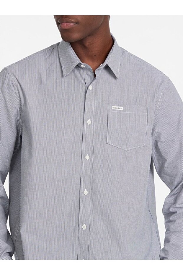 Erkek Regular Fit Pamuklu Gömlek - Mavi - 3