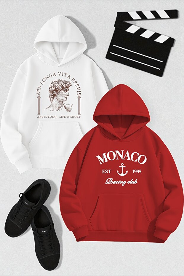 Unisex Design Printed Hooded Sweatshirt 2-Piece Opportunity Pack