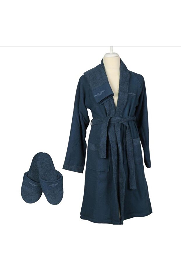 Bathrobe Marcel Men's Bathrobe Set Cotton Mc060169 Xl/Xxl Navy Blue