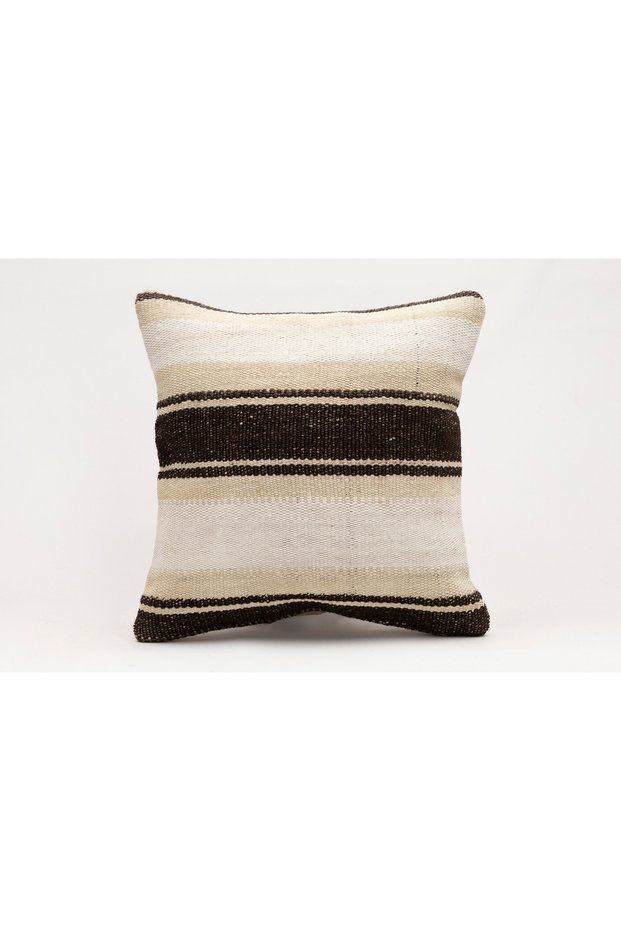 Vintage Throw Pillow Cover Made of Handmade Rug, Wool, 40X40 cm