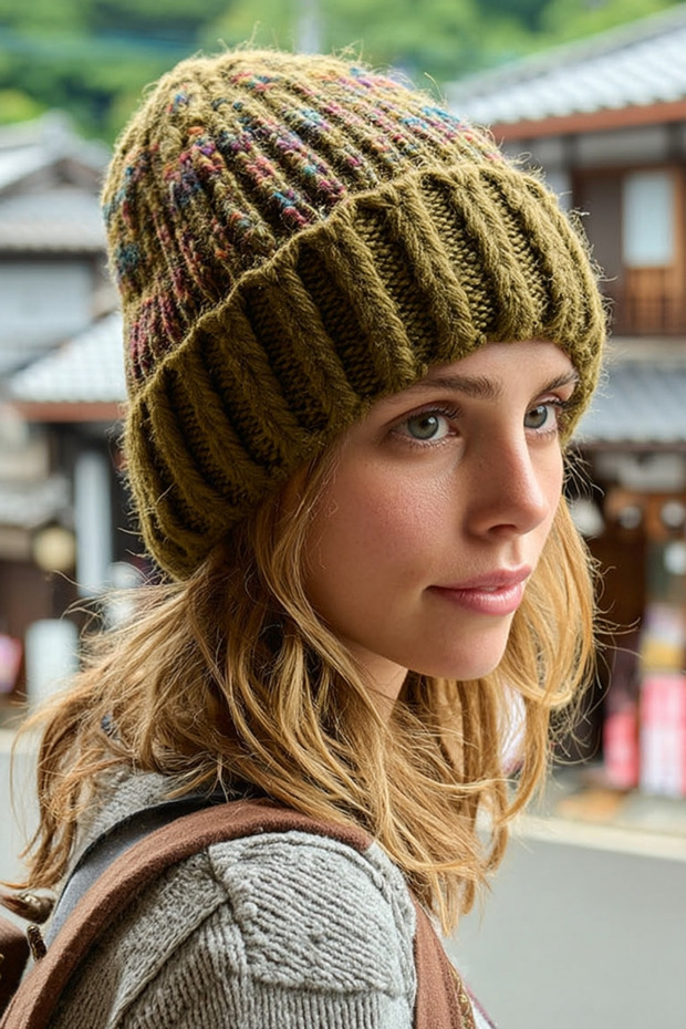 Women's Colorful Patterned Knitwear Beanie