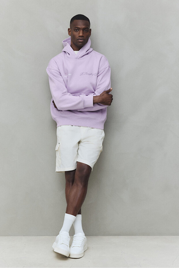 Baskılı ve Kapüşonlu Üst Loose Fit - 4