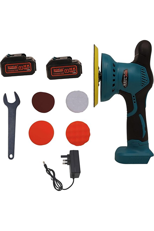BN-HK71 Cordless Car Polisher, 380W Variable Speed Buffer, 2800–5500 RPM, 168V Li-Ion 6Ah Ba