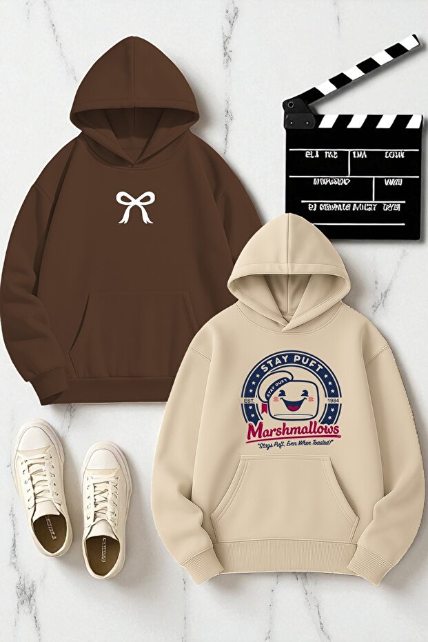 Unisex Design Printed Hooded Sweatshirt 2-Piece Opportunity Pack