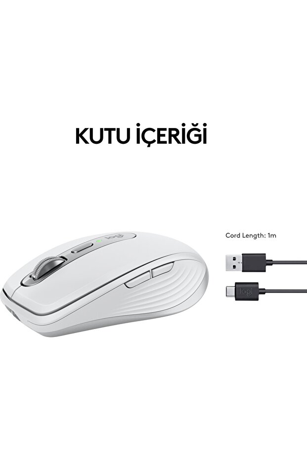 MX Anywhere 3S Kompakt 8000 DPI Optik Sensörlü Sessiz Bluetooth Kablosuz Mouse, Beyaz 910-006930 - 7