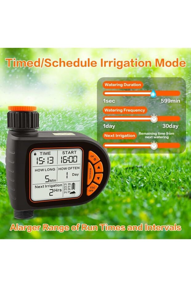 SKY-TOUCH Smart Water Timer, Waterproof Sprinkler Timer, Programmable Irrigation Controller with Rai - 8