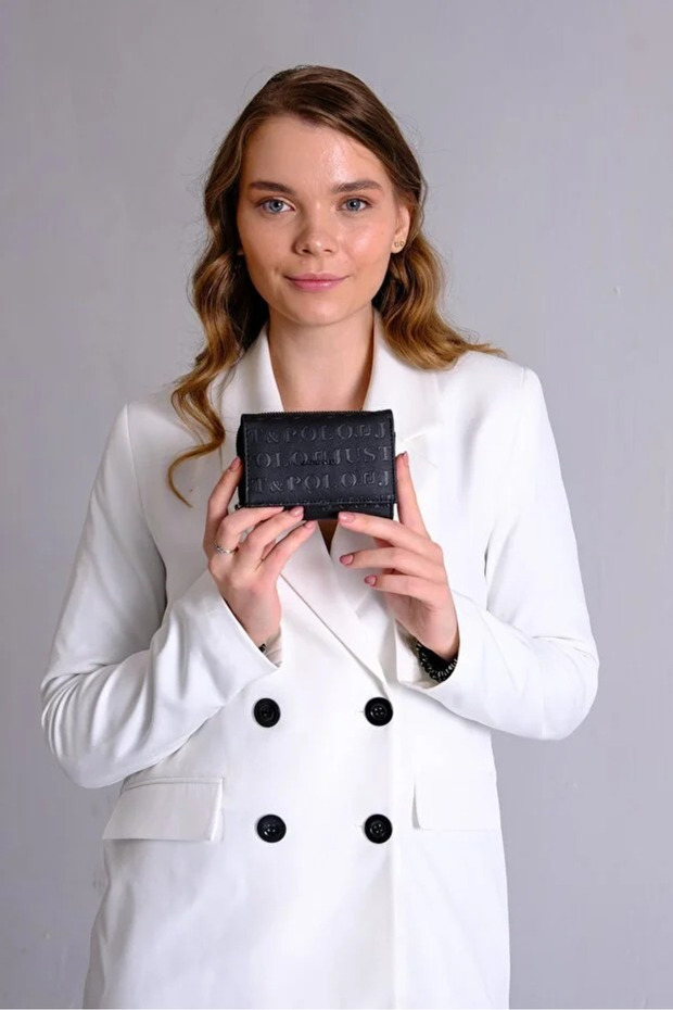 Women's Stylish Wallet Shopper with 6 Card Slots, 1 Id Compartment, Snap Fastener and Zipper