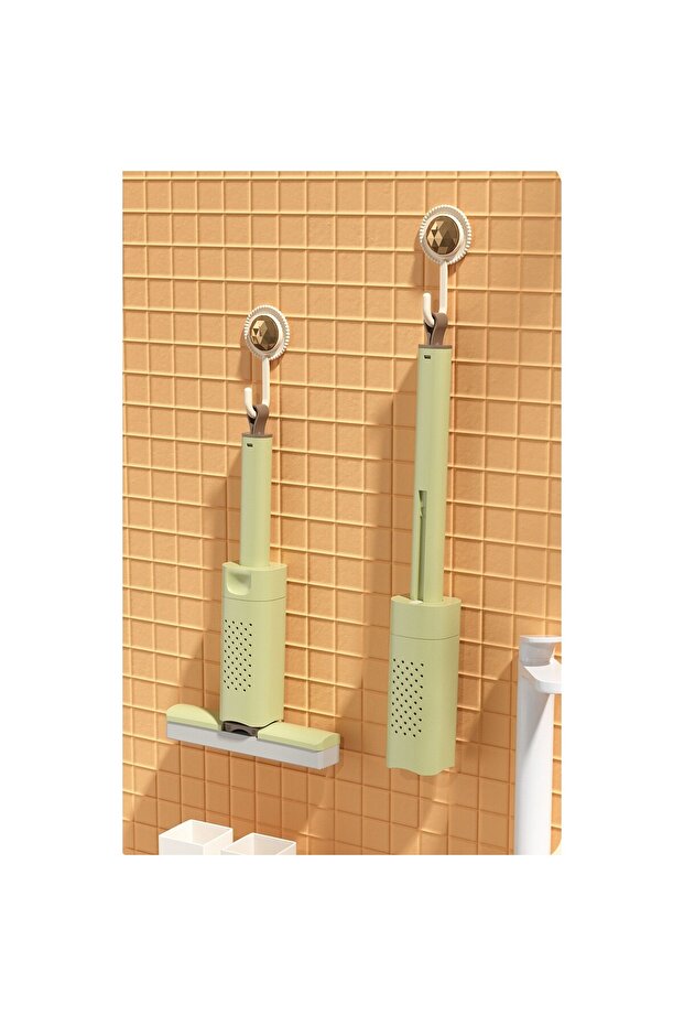 Mini Mop, Flippy, For Home Use, Self-Wringing System, Portable, 180° Rotation, 15 x 27.5 cm, Green - 9
