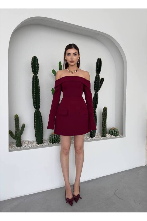 Devru Straplez Cep Detay Mini Elbise - 1