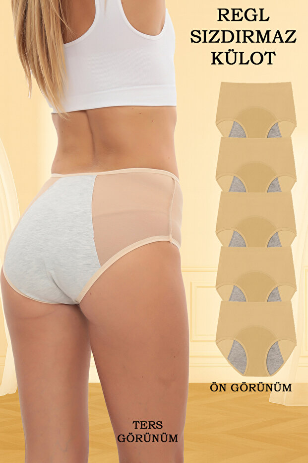 5-Pack Skin-Tight Leak-Proof Menstrual Panties Super Absorbent Breathable Comfortable Panties for Day and Night