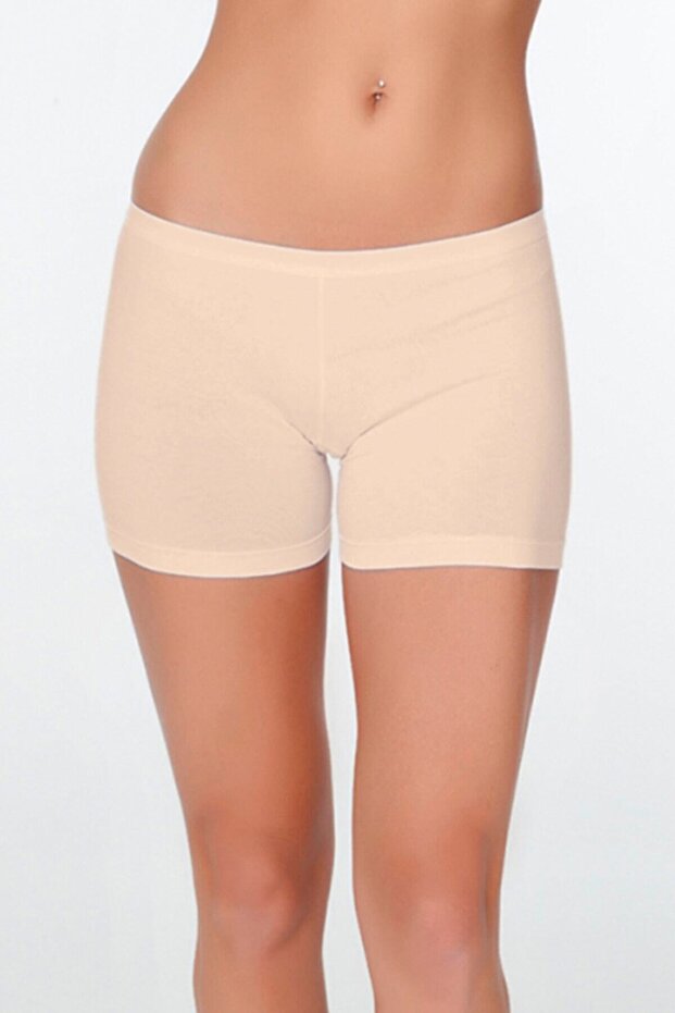 Çift Kaplan Kadın Elastanlı Kısa Ten Şort 627 - 1