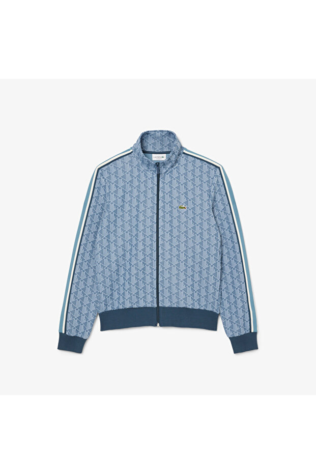 Regular Fit Monogram Erkek Mavi Sweatshirt - 4