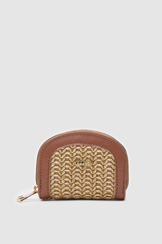 Jefece Taba Hasır Çanta Cüzdan - 1