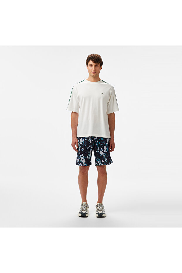 Erkek Relaxed Fit Bisiklet Yaka Baskılı Beyaz T-Shirt - 3