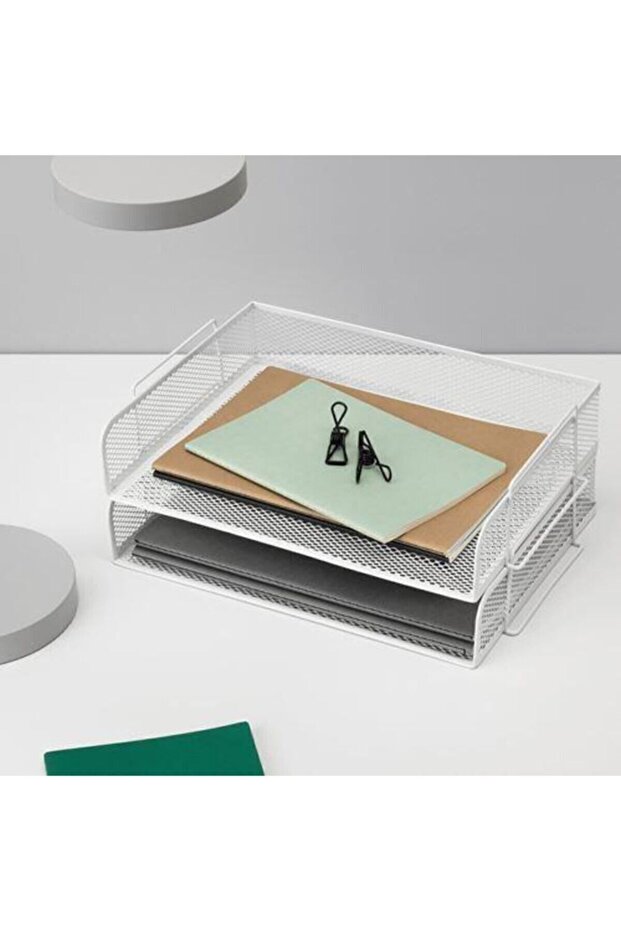 رف المستندات أبيض اللون العرض: 34 سم العمق: 24 سم الارتفاع: 7 سم - 1