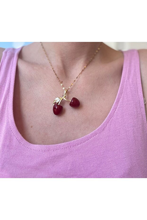 KİRAZ MODEL ÇELİK KOLYE - 2