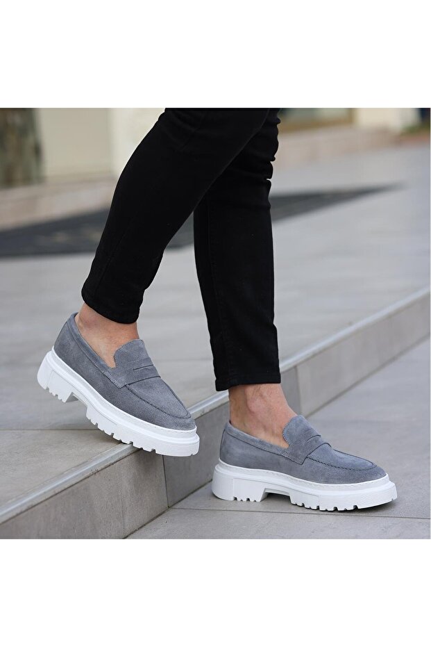 - Gray Suede Men's Casual Shoes 101-9069-H1308